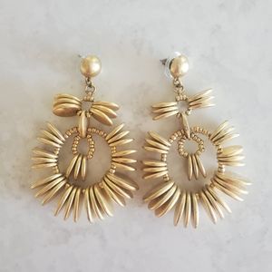 J Crew gold disc dangle earrings